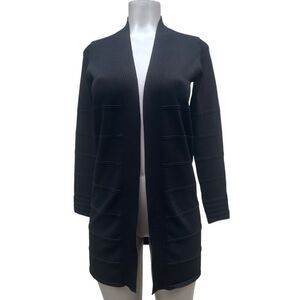NWT M.S.S.P. Alexandra Tunic Cardigan Women's XS Black Open Front Long Sleeve